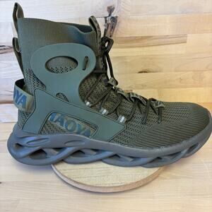 NIHAOYA Army Green Men’s High Top Sneakers EU 44 US 10.5